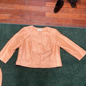 Le Suit Orange Skirt Suit Set